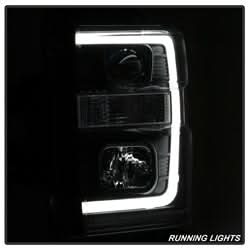 Spyder Signature Ford F-250 Super Duty/F-350 Super Duty/F-450 Super Duty 08-10 Light Bar DRL Projector Headlights Version 2 Black
