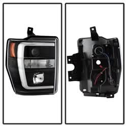 Spyder Signature Ford F-250 Super Duty/F-350 Super Duty/F-450 Super Duty 08-10 Light Bar DRL Projector Headlights Version 2 Black