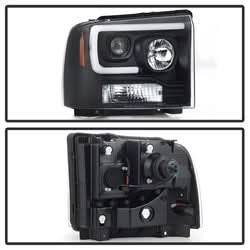 Spyder Signature Ford F-250 Super Duty/F-350 Super Duty/F-450 Super Duty 05-07 Light Bar Projector Headlights Black
