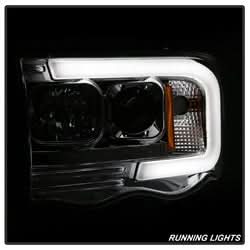 Spyder Signature Dodge Ram 1500/Ram 2500/Ram 3500 02-05 Light Bar DRL Projector Headlights Version 2 Chrome