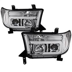 Spyder Signature Toyota Sequoia/Tundra 08-13 Light Bar DRL Projector Headlights Version 2 Chrome
