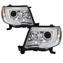 Spyder Signature Toyota Tacoma 05-11 Light Bar DRL Projector Headlights Version 2 Chrome