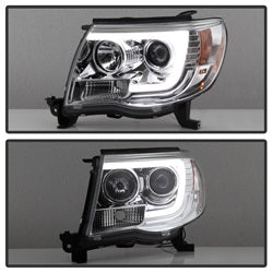 Spyder Signature Toyota Tacoma 05-11 Light Bar DRL Projector Headlights Version 2 Chrome
