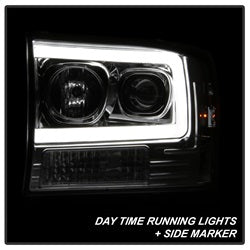 Spyder Signature Ford Excursion/F-250 Super Duty 00-04 Light Bar Projector Headlights 1 pc. Chrome