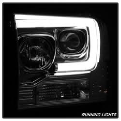 Spyder Signature Ford F-250 Super Duty/F-350 Super Duty/F-450 Super Duty 05-07 Light Bar DRL Projector Headlights Version 2 Black