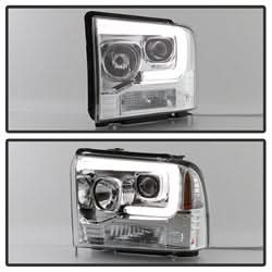 Spyder Signature Ford F-250 Super Duty/F-350 Super Duty/F-450 Super Duty 05-07 Light Bar DRL Projector Headlights Version 2 Black