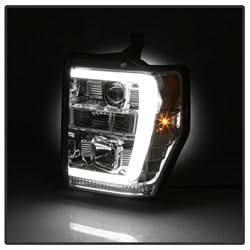 Spyder Signature Ford F-250 Super Duty/F-350 Super Duty/F-450 Super Duty 08-10 Light Bar DRL Projector Headlights Version 2 Chrome