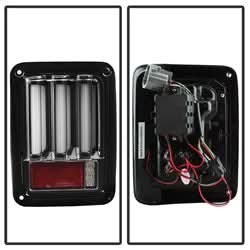 Spyder Jeep Wrangler (JK JKU) 07-18 Version 2 Light Bar Sequential Turn Signal LED Tail Lights - Black