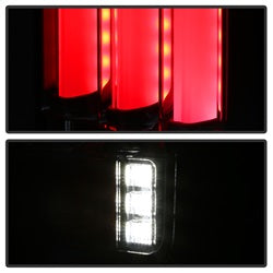 Spyder Jeep Wrangler (JK JKU) 07-18 Version 2 Light Bar Sequential Turn Signal LED Tail Lights - Red Clear