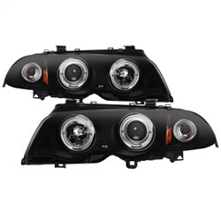 Spyder Signature BMW 320i/323i/325i/325xi/328i/330i/330xi 01 Amber Reflector Halo LED Projector Headlights Black Smoke
