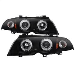 Spyder Signature BMW 320i/323i/325i/325xi/328i/330i/330xi 01 Amber Reflector Halo LED Projector Headlights Black Smoke