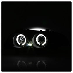 Spyder Signature BMW 320i/323i/325i/325xi/328i/330i/330xi 01 Amber Reflector Halo LED Projector Headlights Black Smoke
