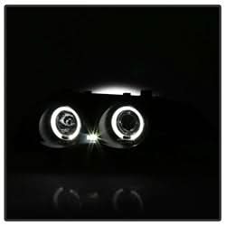 Spyder Signature BMW 320i/323i/325i/325xi/328i/330i/330xi 01 Amber Reflector Halo LED Projector Headlights Black Smoke