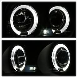 Spyder Signature BMW 320i/323i/325i/325xi/328i/330i/330xi 01 Amber Reflector Halo LED Projector Headlights Black Smoke