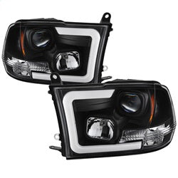 Spyder Dodge Ram 1500 09-18 / Ram 2500/3500 10-19 Version 2 Projector Headlights - Halogen Model Only - Light Bar DRL -  Black