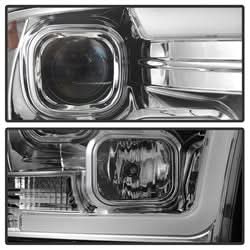 Spyder Dodge Ram 1500 09-18 / Ram 2500/3500 10-19 Version 2 Projector Headlights - Halogen Model Only - Light Bar DRL - Chrome