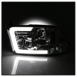 Spyder Dodge Ram 1500 09-18 / Ram 2500/3500 10-19 Version 2 Projector Headlights - Halogen Model Only - Light Bar DRL - Chrome