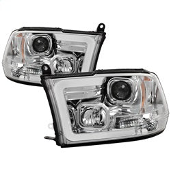 Spyder Dodge Ram 1500 09-18 / Ram 2500/3500 10-19 Version 2 Projector Headlights - Halogen Model Only - Light Bar DRL - Chrome