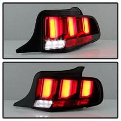Spyder Ford Mustang 10-12 Red Light Bar LED Tail Lights w/Sequential Turn Signal Black