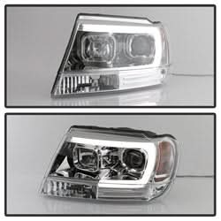 Spyder Signature Jeep Grand Cherokee 99-04 Version 2 Projector Headlights Light Bar Chrome