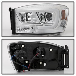 Spyder Signature Dodge Ram 1500/Ram 2500/Ram 3500 06-08 Light Bar DRL Projector Headlights Version 2 Chrome