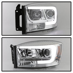Spyder Signature Dodge Ram 1500/Ram 2500/Ram 3500 06-08 Light Bar DRL Projector Headlights Version 2 Chrome