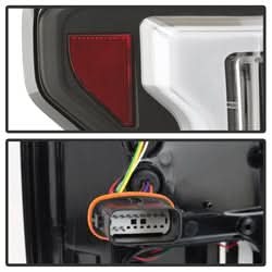 Spyder Ford F-150 15-18 Light Bar LED Tail Lights Compatible w/Rear Blind Spot Sensor Only Black