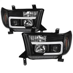Spyder Signature Toyota Sequoia/Tundra 08-13 Light Bar DRL Projector Headlights Version 2 Black