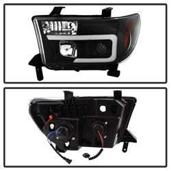Spyder Signature Toyota Sequoia/Tundra 08-13 Light Bar DRL Projector Headlights Version 2 Black