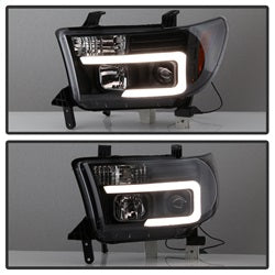 Spyder Signature Toyota Sequoia/Tundra 08-13 Light Bar DRL Projector Headlights Version 2 Black