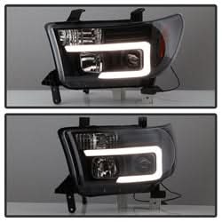 Spyder Signature Toyota Sequoia/Tundra 08-13 Light Bar DRL Projector Headlights Version 2 Black