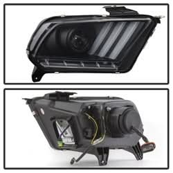 Spyder Ford Mustang 2013-2014 HID Model Only Projector Headlights - Sequential Turn Signal - Black