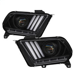 Spyder Ford Mustang 2013-2014 HID Model Only Projector Headlights - Sequential Turn Signal - Black
