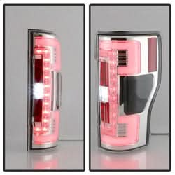 Spyder Ford F-250 Super Duty 17-18 Halogen Bulb Type LED Tail Lights Not Fit LED Model Chrome
