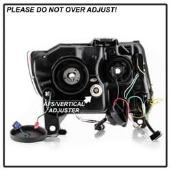Spyder Signature Jeep Grand Cherokee 11-13 Black Light Bar Projector Headlights Halogen Models Only Will Not Fit Xenon/HID Model