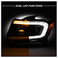 Spyder Signature Jeep Grand Cherokee 11-13 Black Light Bar Projector Headlights Halogen Models Only Will Not Fit Xenon/HID Model
