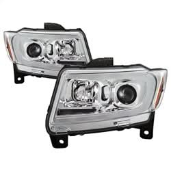 Spyder Signature Jeep Grand Cherokee 11-13 Chrome Light Bar Projector Headlights Halogen Models Only Will Not Fit Xenon/HID Model