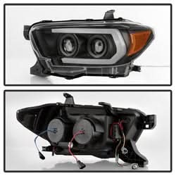 Spyder Signature Toyota Tacoma 16-18 w/LED Sequential Turn Signal Projector Headlights Does Not Fit TRD Model Black