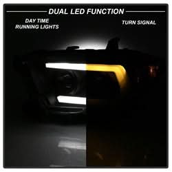 Spyder Signature Toyota Tacoma 16-18 w/LED Sequential Turn Signal Projector Headlights Does Not Fit TRD Model Black