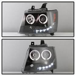 Spyder Signature Chevrolet Avalanche/Suburban 1500/Suburban 2500/Tahoe 07-13 Incl. High H1 And Low H1 Halo LED Projector Headlights Black