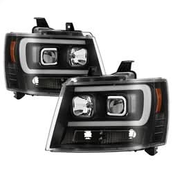 Spyder Signature Chevrolet Avalanche/Suburban 1500/Suburban 2500/Tahoe 07-13 Version 2 DRL Projector Headlights Incl. High H1 And Low H1 Black
