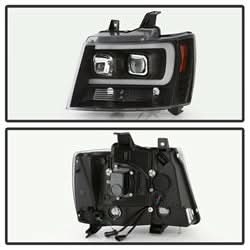 Spyder Signature Chevrolet Avalanche/Suburban 1500/Suburban 2500/Tahoe 07-13 Version 2 DRL Projector Headlights Incl. High H1 And Low H1 Black