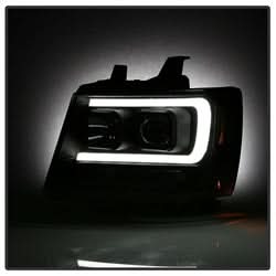 Spyder Signature Chevrolet Avalanche/Suburban 1500/Suburban 2500/Tahoe 07-13 Version 2 DRL Projector Headlights Incl. High H1 And Low H1 Black