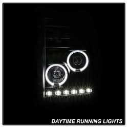 Spyder Signature Ford F-250 Super Duty/F-350 Super Duty/F-450 Super Duty 11-16 DRL Halo LED Projector Headlights Incl. High H1 And Low 9006