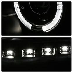 Spyder Signature Ford F-250 Super Duty/F-350 Super Duty/F-450 Super Duty 11-16 DRL Halo LED Projector Headlights Incl. High H1 And Low 9006