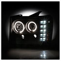 Spyder Signature GMC Sierra 1500/Sierra 2500 HD/Sierra 3500 HD 07-13 Incl. High H1 And Low H1 Halo LED Projector Headlights Black
