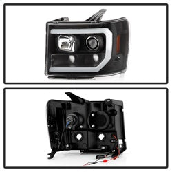 Spyder Signature GMC Sierra 1500/Sierra 2500 HD/Sierra 3500 HD 07-13 Version 2 DRL Projector Headlights Black