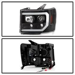 Spyder Signature GMC Sierra 1500/Sierra 2500 HD/Sierra 3500 HD 07-13 Version 2 DRL Projector Headlights Black
