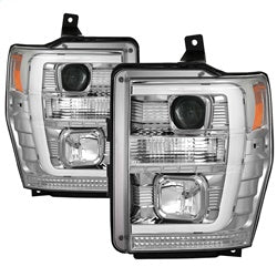 Spyder Signature Ford F-250 Super Duty/F-350 Super Duty/F-450 Super Duty 08-10 Version 2 Projector Headlights Chrome Incl. Low Beam-H7/High Beam-H1