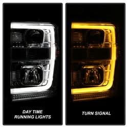 Spyder Signature Ford F-250 Super Duty/F-350 Super Duty/F-450 Super Duty 08-10 Version 2 Projector Headlights Chrome Incl. Low Beam-H7/High Beam-H1